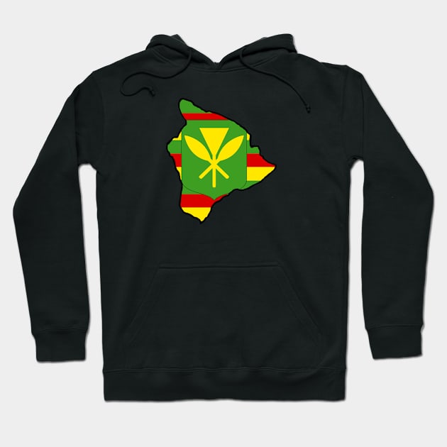 Big Island Kanaka Maoli Flag Hoodie by Puna Coast